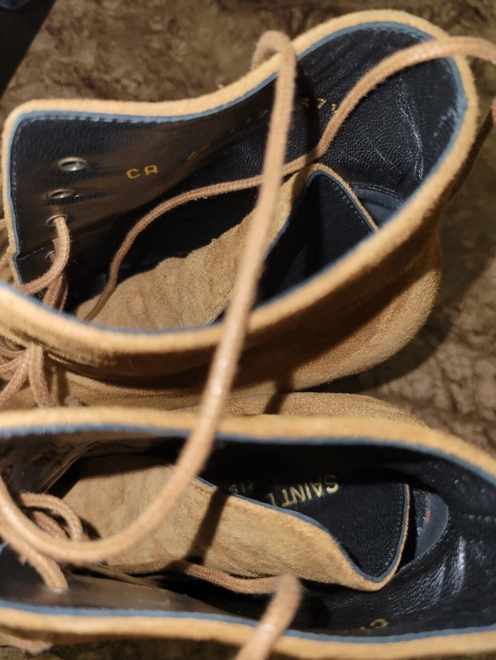 YSL SAINT LAURENT Suede Camel Booties 37.5